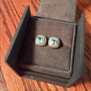 David Yurman Blue Topaz Earrings - Never Worn