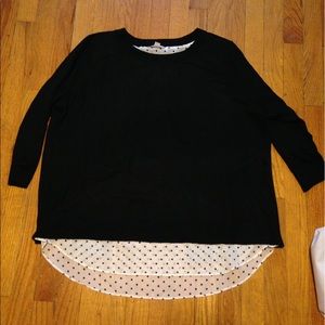 Layered tulip back shirt/sweater