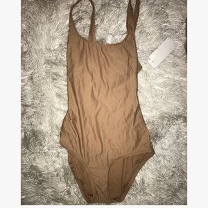 Nude DKNY one piece bathing suit/ body suit
