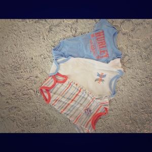 3 baby boy Hurley onesies 0-3mos
