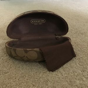 Coach sunglasses case with cleaning cloth