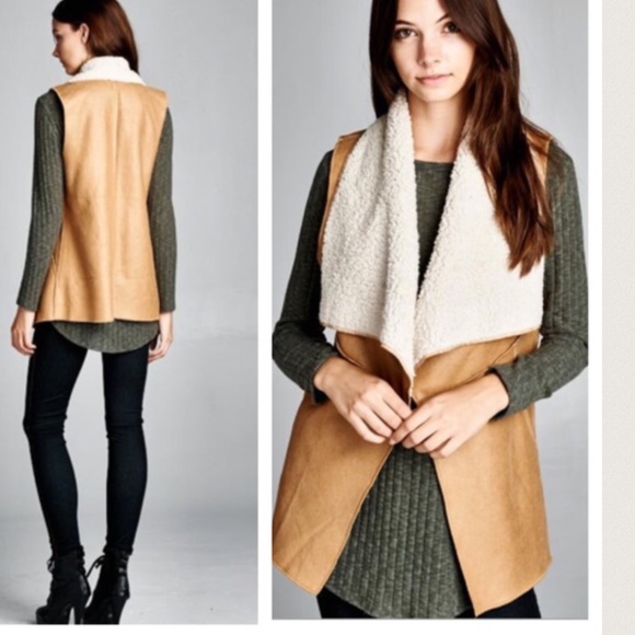 ❗️BOHOLOCO Vegan Leather Faux Fur Vest - Picture 2 of 2