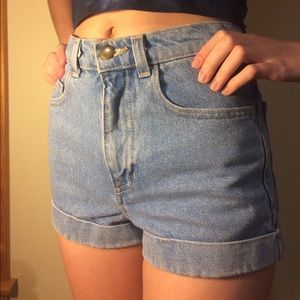 American Apparel High Waisted Jean Shorts