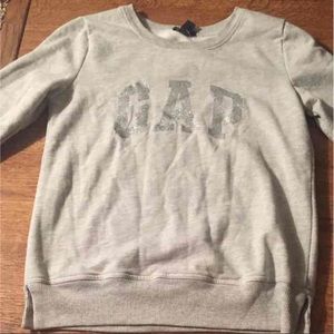 Gray sparkly gap long sleeve sweater