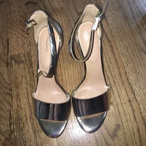 Aldo gold mirrored heels