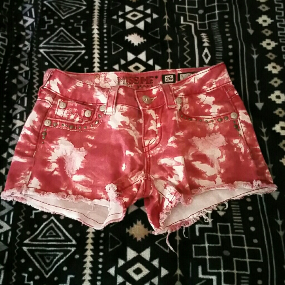 Miss Me Red Tie Dye Shorts