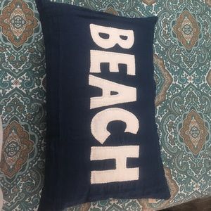 Navy blue beach pillow