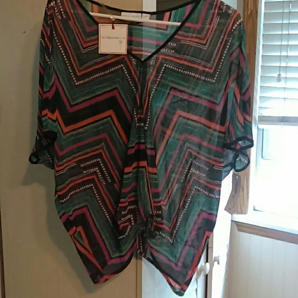 Sheer poncho top