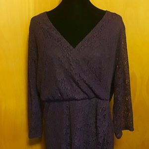 Elegant Purple Lace Dress