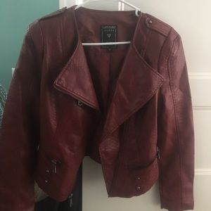 Maroon leather jacket