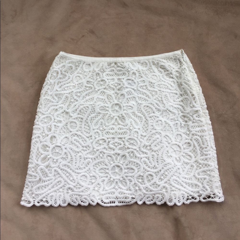 NWT Club Monaco White Lace Skirt Size 8