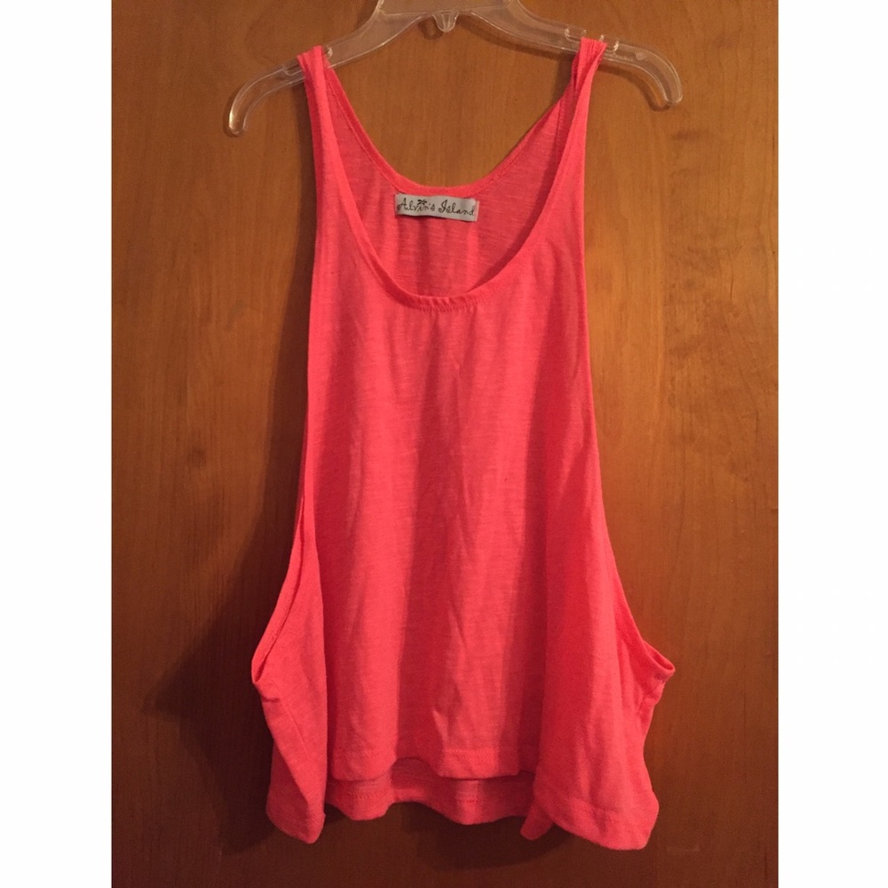 Pink open side tank top