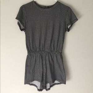 Black and white checkered romper