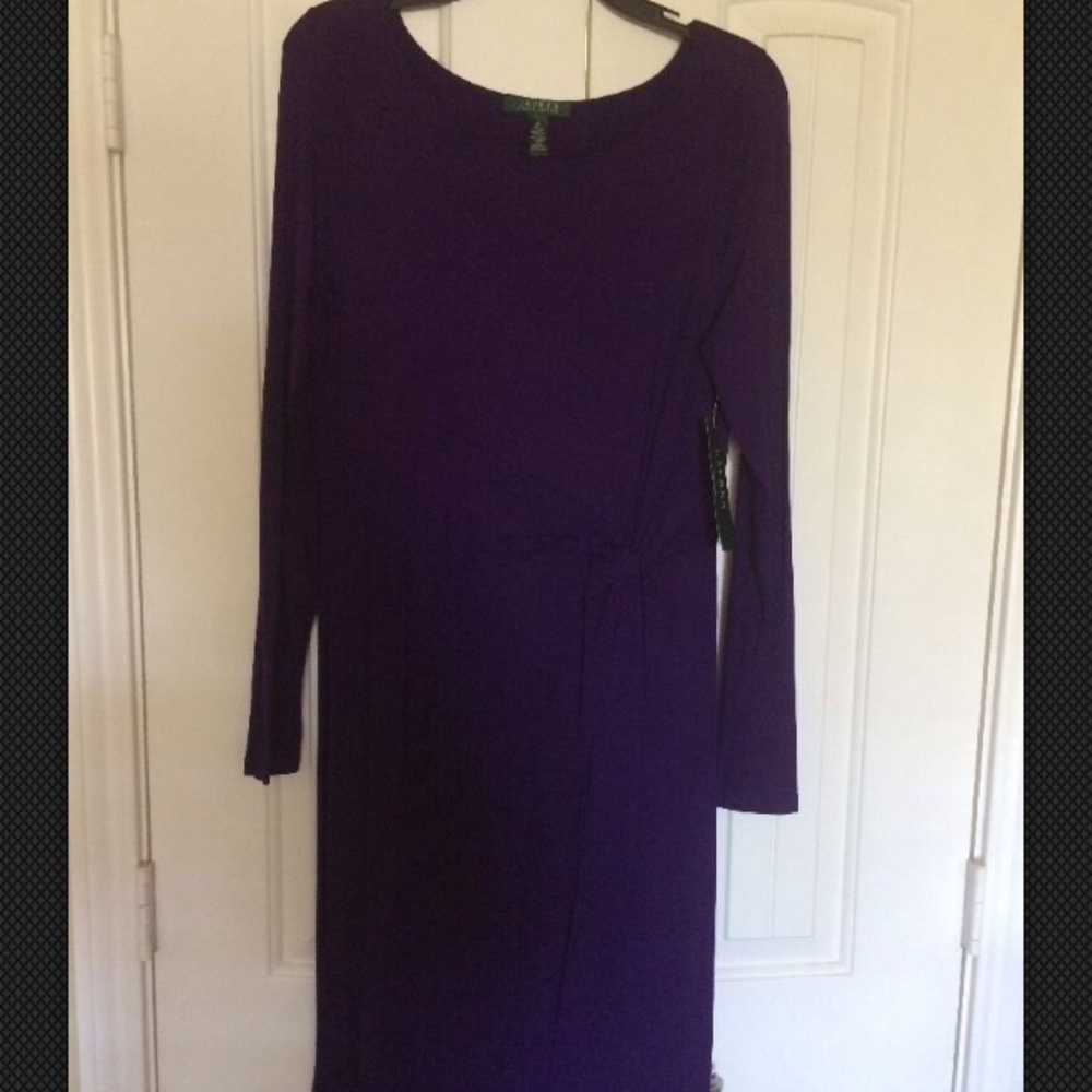 Ralph Lauren Wrap Dress in Purple, Size Medium