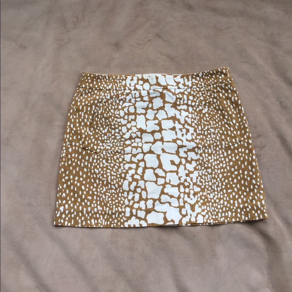 J. Crew Animal Giraffe Like Mini Skirt Size 8