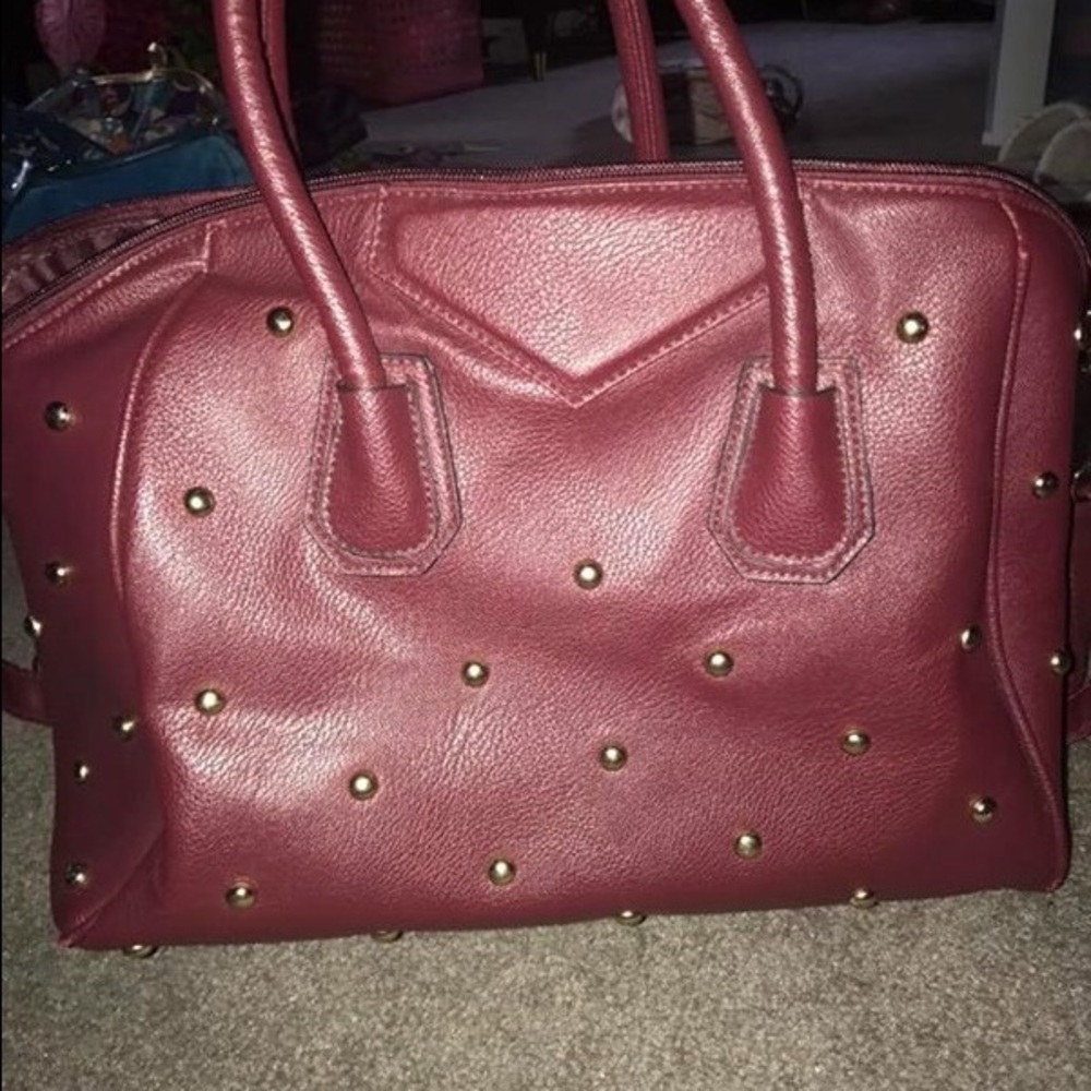 red studded purse