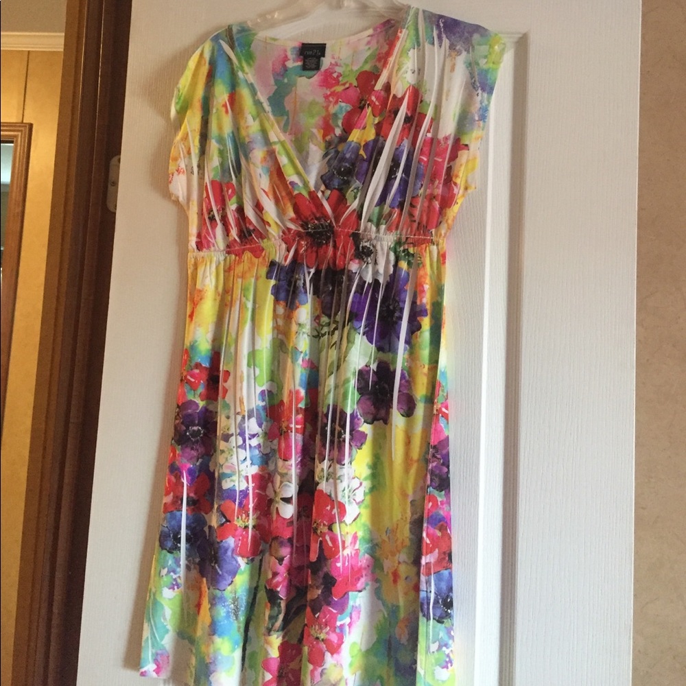 A multicolored flower dress