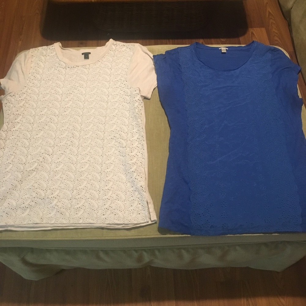J Crew eyelet tops