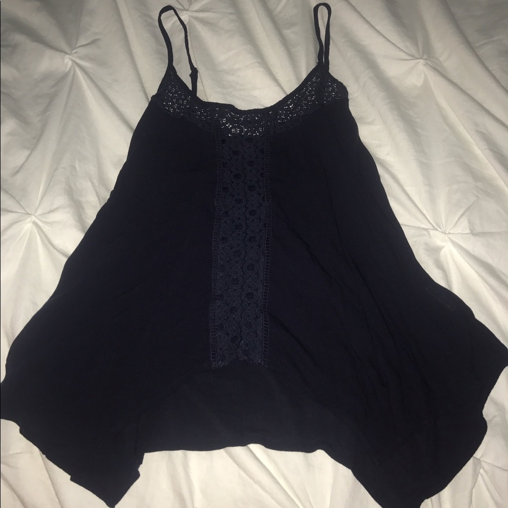 Navy blue super cute Hint of Mint tank top, Medium