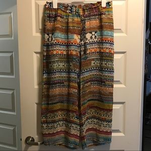 Wide Leg Tribal Pants