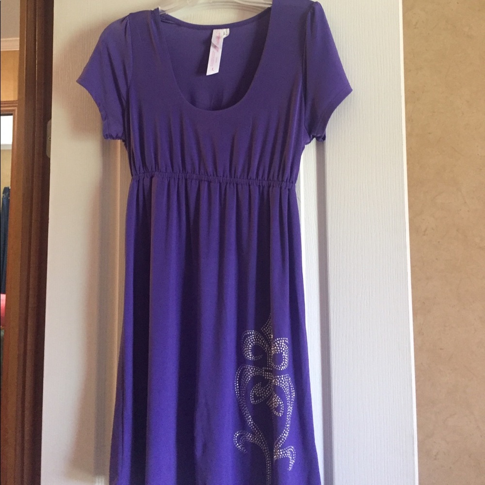 simple purple dress with a sparkle embellishment