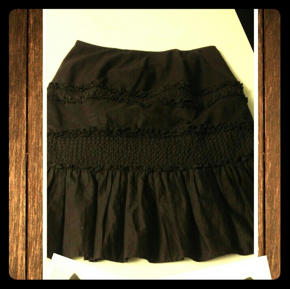 INC International Concepts brown ruffle skirt