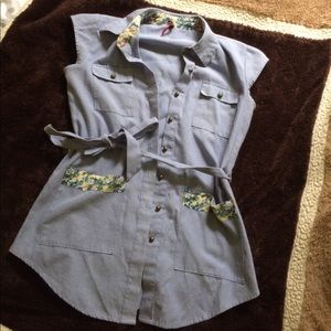 Bayo blue tale blouse