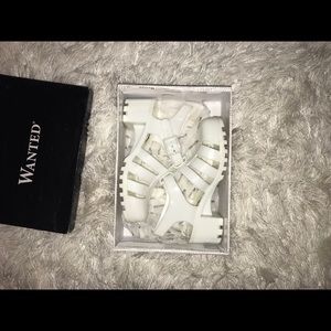 White 80's Jelly Strappy Sandals