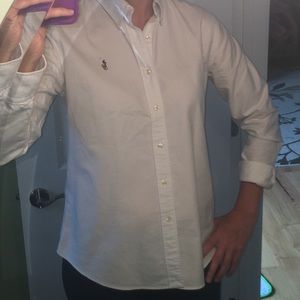 Ralph Lauren Sport white button up top