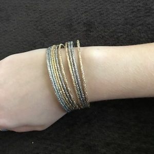 Mixed metal bangles