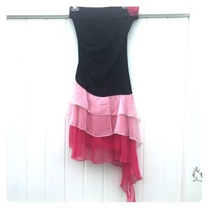 Black and pink cocktail dress