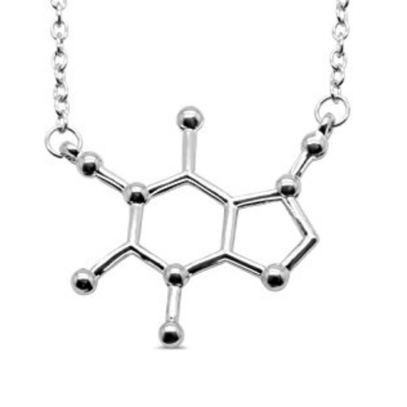  2 for $15 Silver Caffiene Molecule necklace - Picture 2 of 2