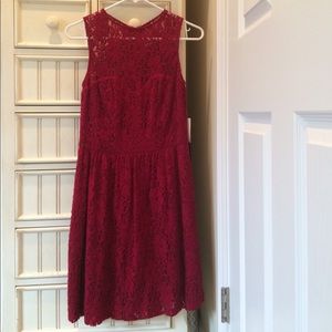 Red lace dress