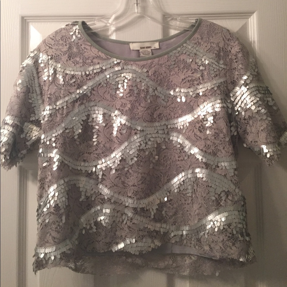 Sequined crop top