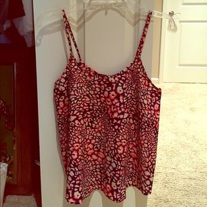 Topshop Navy/Hot pink animal print tank SzUS2/UK6