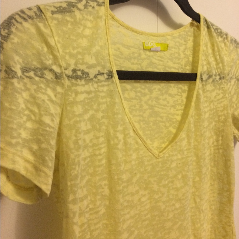 UO Yellow Burnout Tee