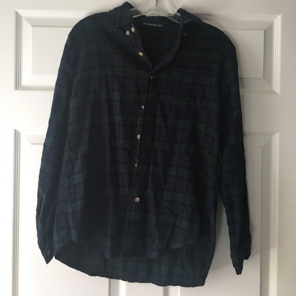 Brandy Melville dark green flannel