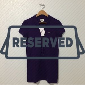 Long Purple Polo Tee by Lacoste