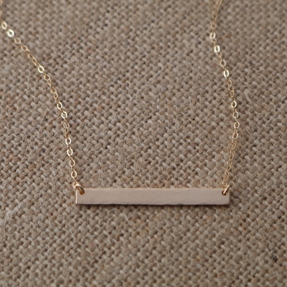✨14K Gold Filled Textured Bar Necklace✨ - Picture 4 of 6