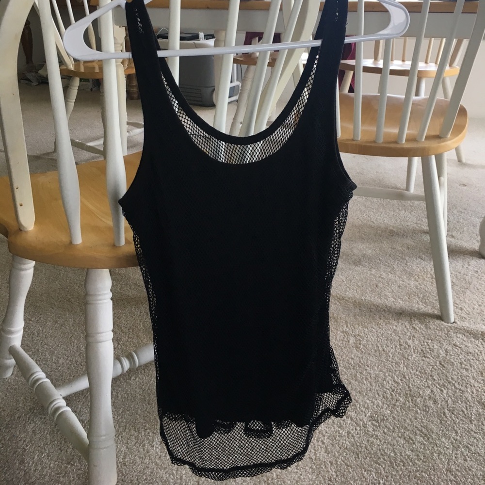 Fabletics black mesh workout tank top