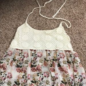 Altar'd state floral and crotchet tank
