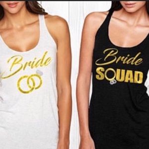Bride Squad bachelorette rhinestone tank top