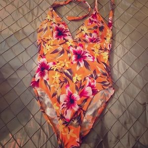 One piece halter swimsuit
