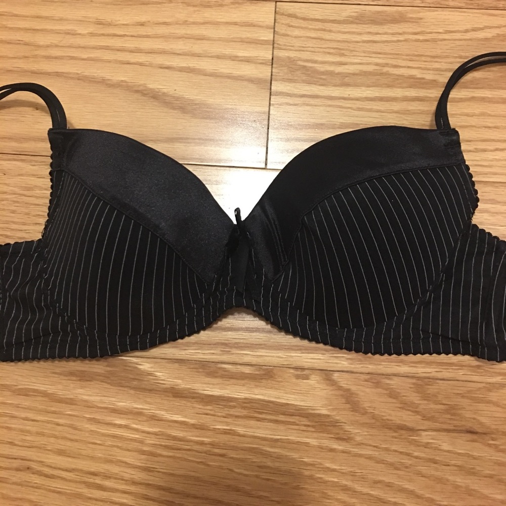 Black and white pinstripe bra