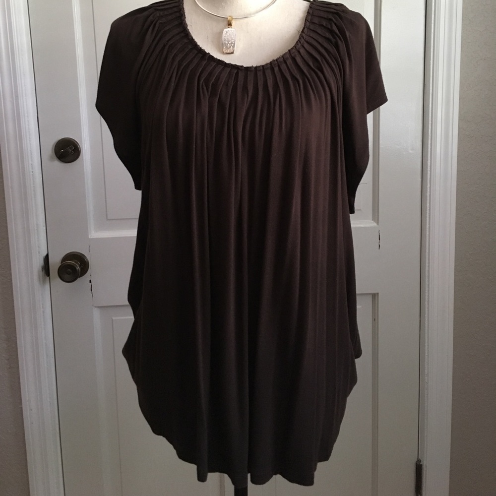 Cable & Gauge Size 1X Brown blouse