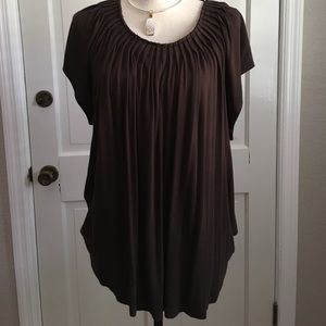 Cable & Gauge Size 1X Brown blouse