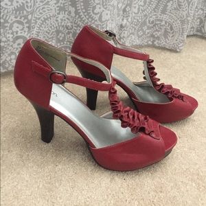 Red Peep Toe Heels