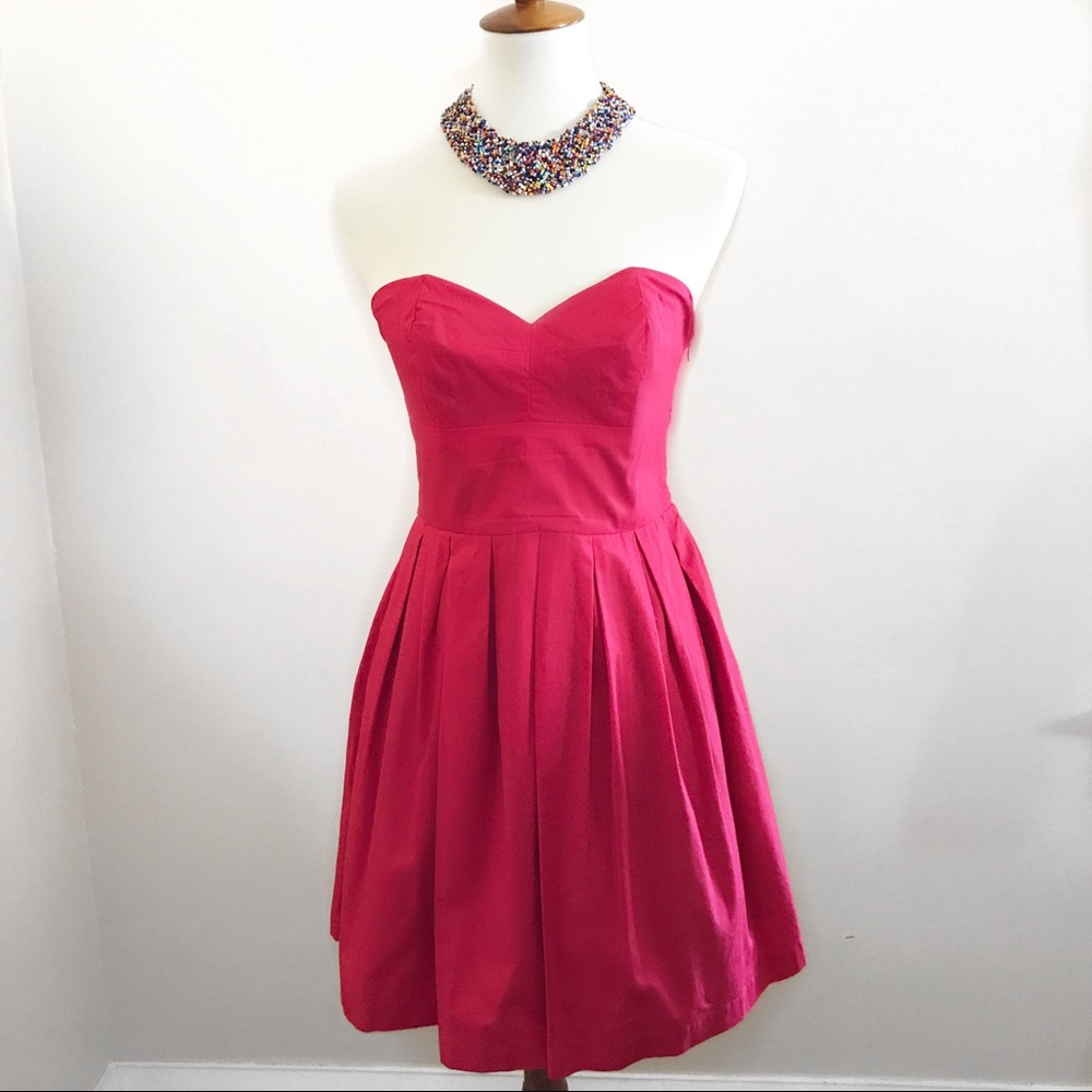 Red Sweetheart Neckline Strapless A-Line Dress