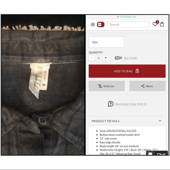 Gimmicks by BKE size Med top BUCKLE like ๐NEW! - Picture 3 of 3