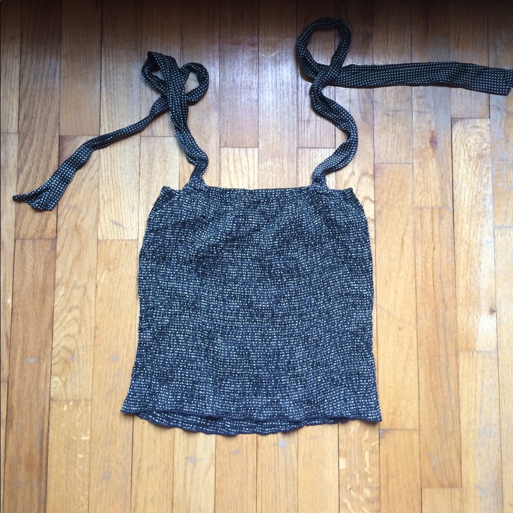 Stretchy silk halter top by Rene Lezard